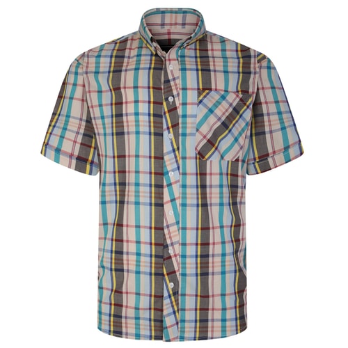 KAM Short Sleeve Check Shirt Multi